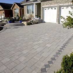 Decorative block driveway and garage